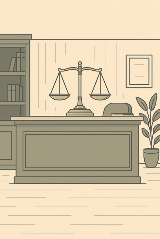 Attorney office outline iconic