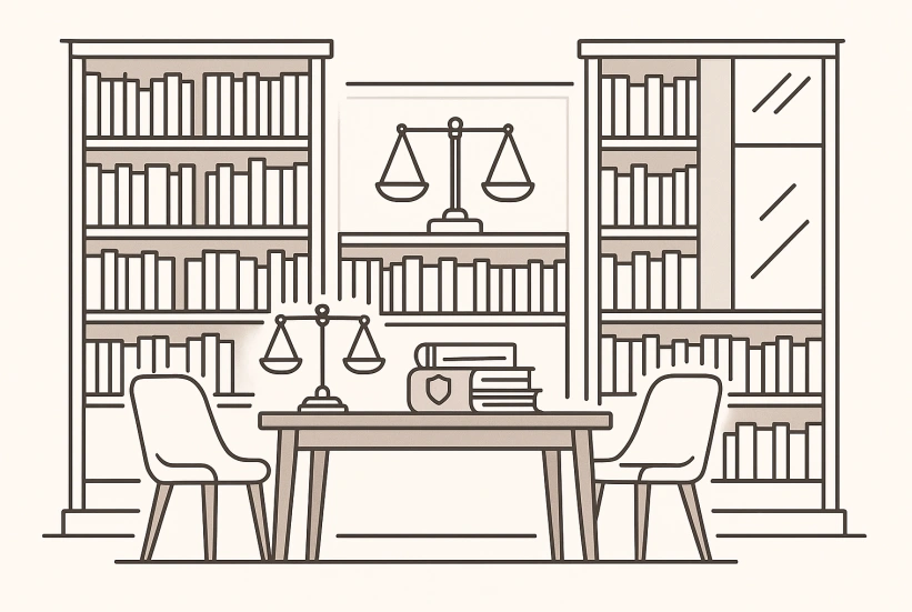 Modern legal library illustration